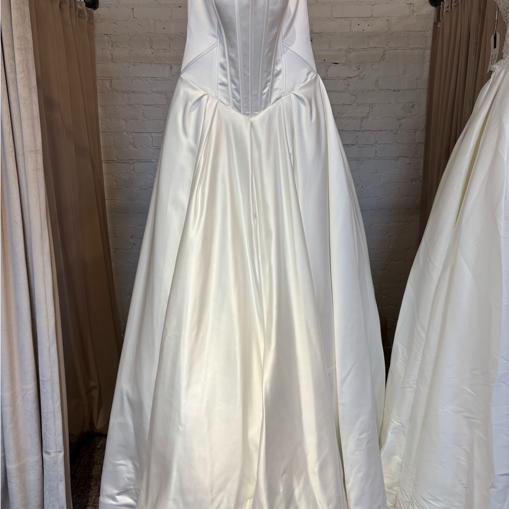 Rachel Allan Ivory Satin Wedding Gown